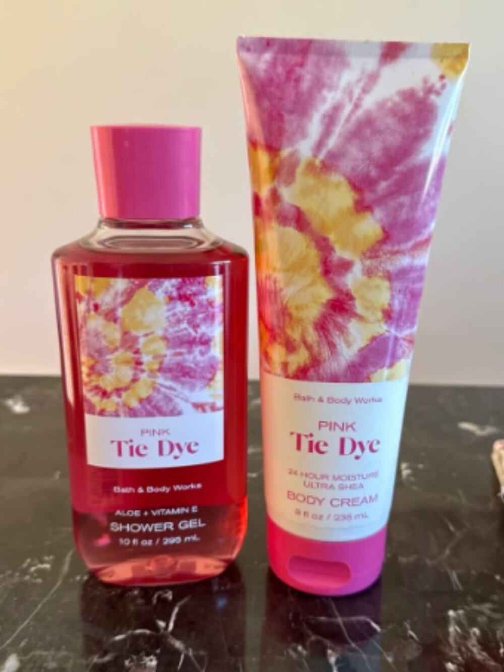 NEW PINK TIE DYE BUNDLE - BATH AND BODY WORKS